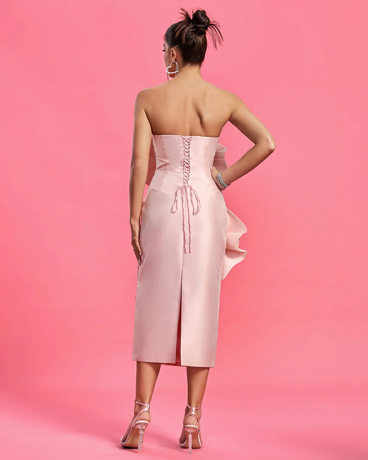 ESTER Strapless Floral Midi Tube Dress