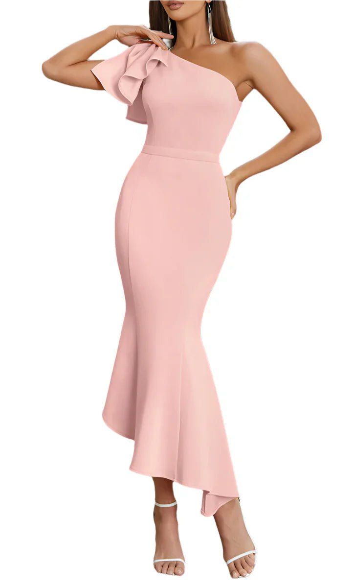NEXT DAY DELIVERY EUKENE One Shoulder Bodycon Maxi Dress