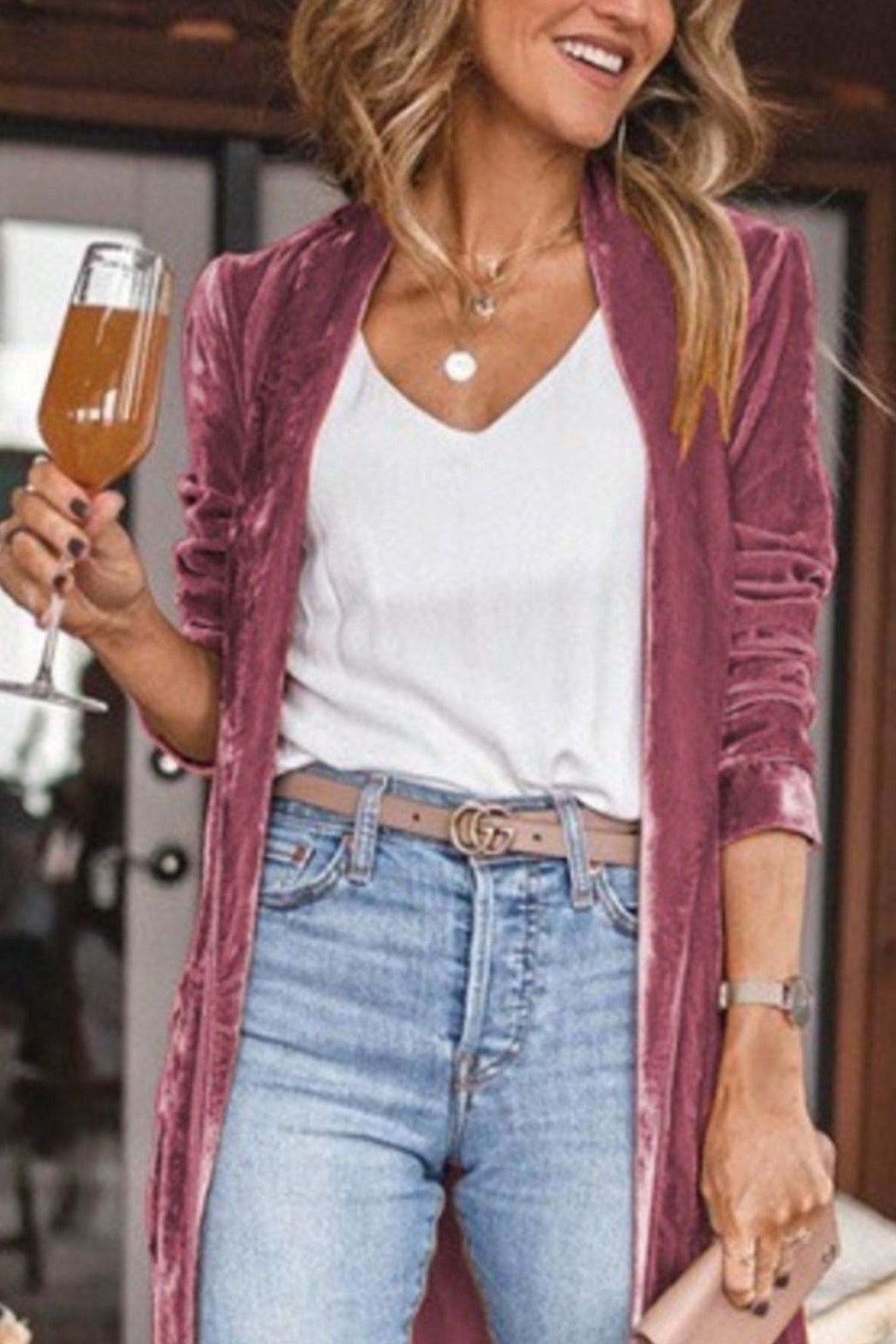 Open Front Long Sleeve Longline Cardigan