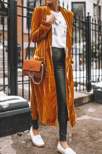 Open Front Long Sleeve Longline Cardigan