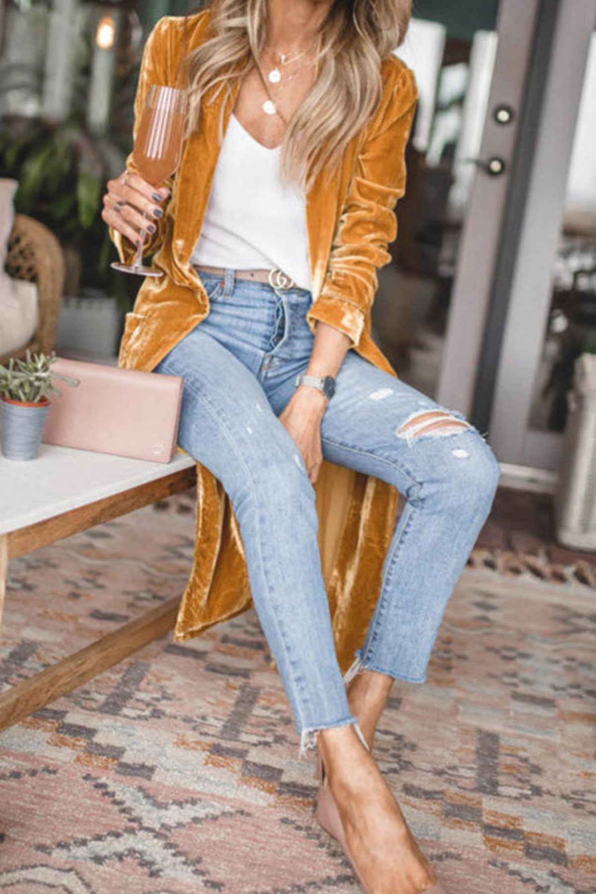 Open Front Long Sleeve Longline Cardigan