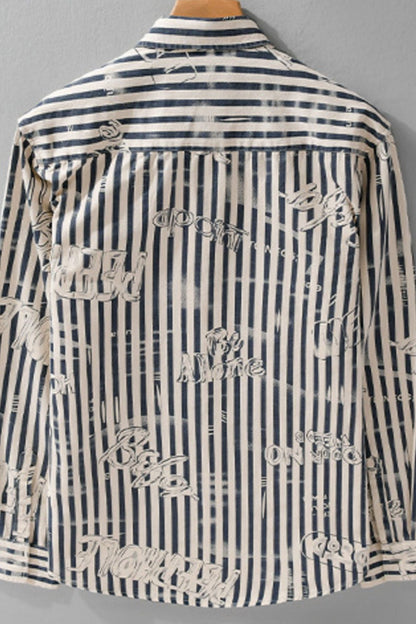 Men's Word Graphic Button Up Shirt