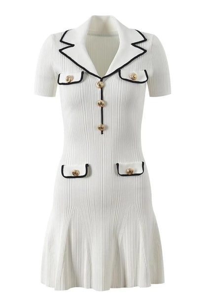 FABRIZIA Knit Mini Bodycon Dress WHITE