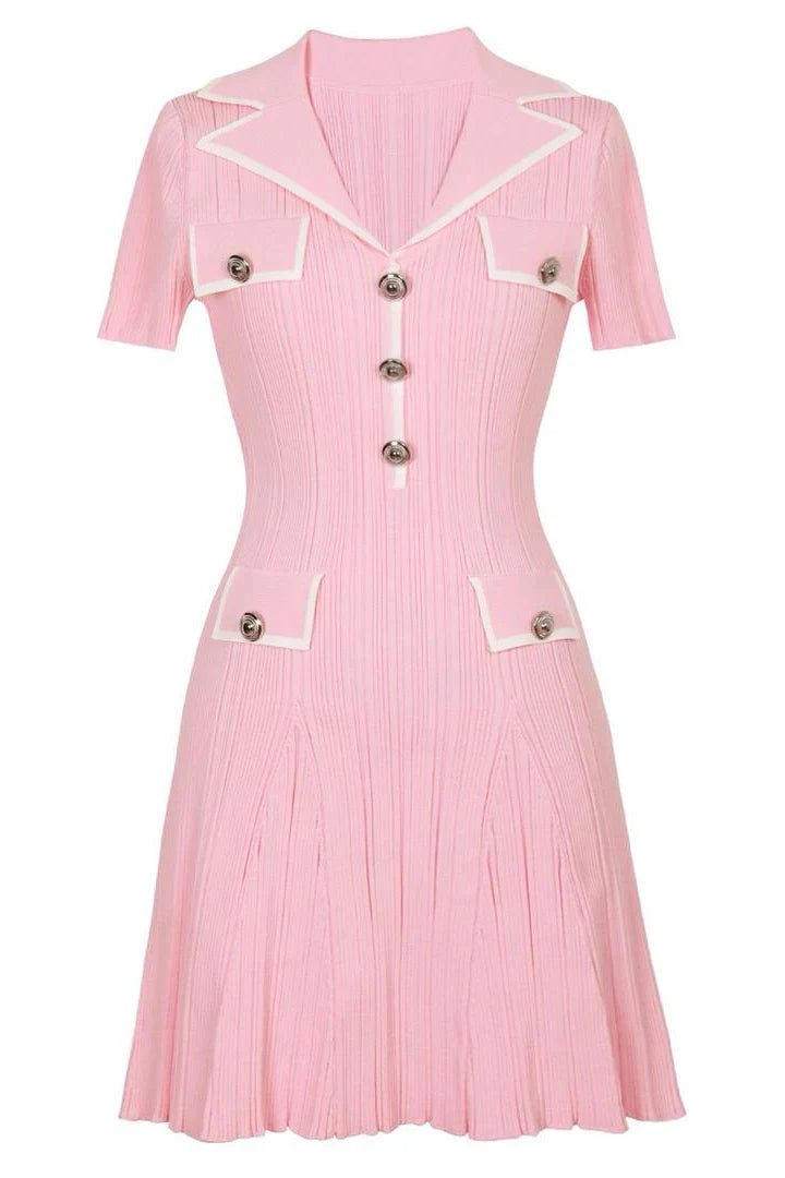 FABRIZIA Knit Mini Bodycon Dress PINK