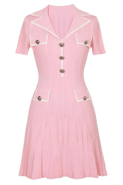FABRIZIA Knit Mini Bodycon Dress PINK
