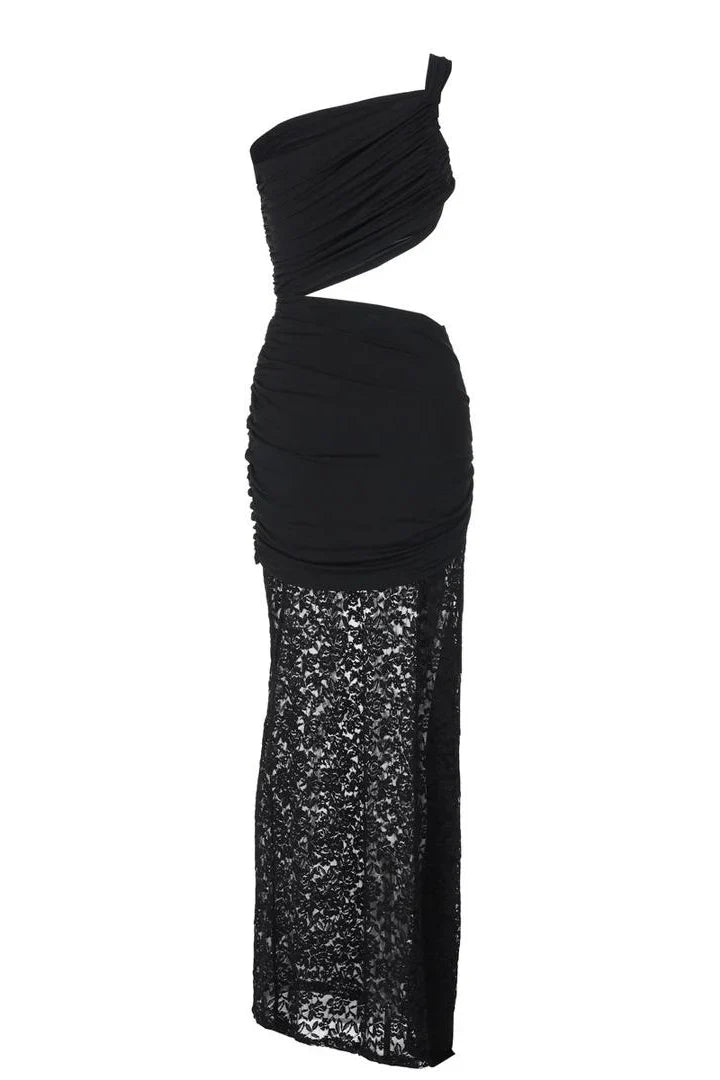 FILIPPA Cut Out Convertible Maxi Dress BLACK