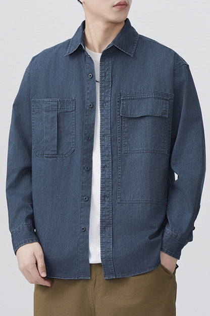 Men's Long Sleeve Denim Shirt