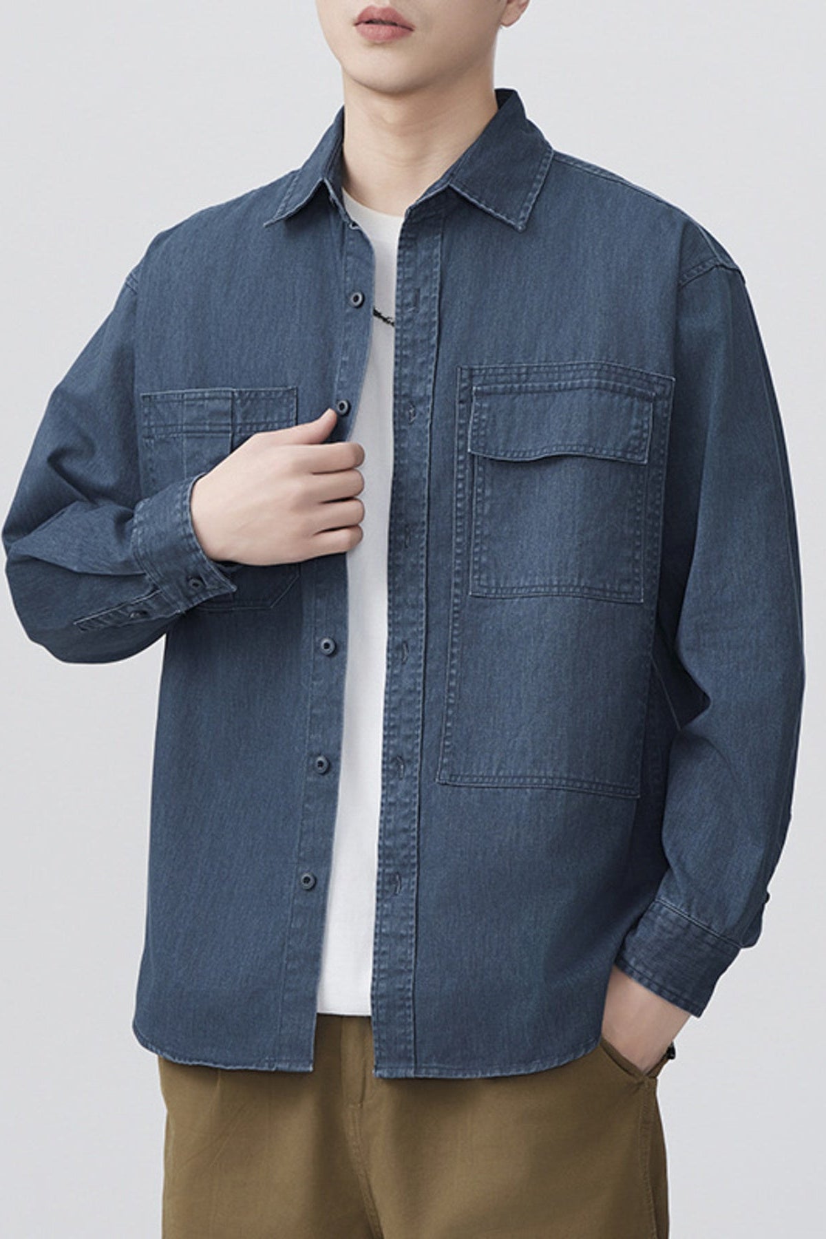 Men's Long Sleeve Denim Shirt