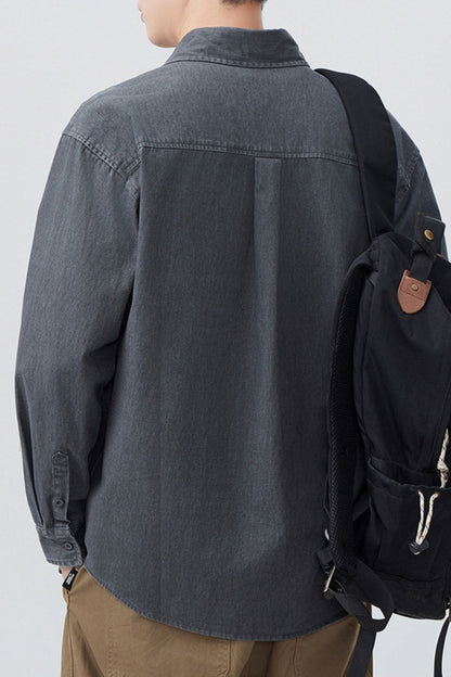 Men's Long Sleeve Denim Shirt