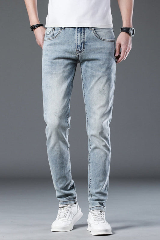 Men's Washed Slim Fit Jeans