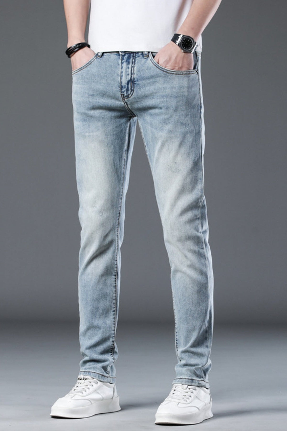 Men's Washed Slim Fit Jeans