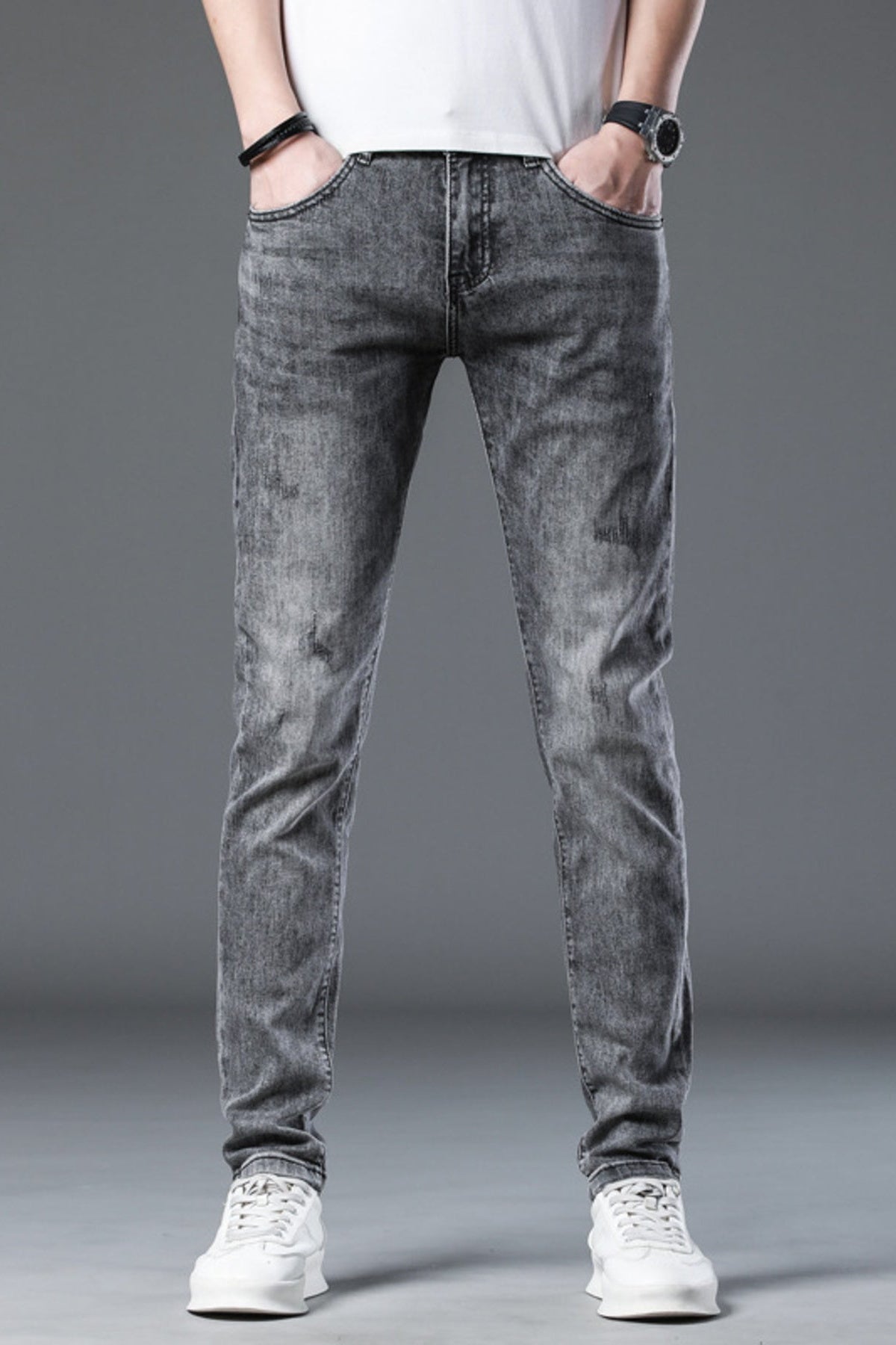 Men's Washed Slim Fit Jeans