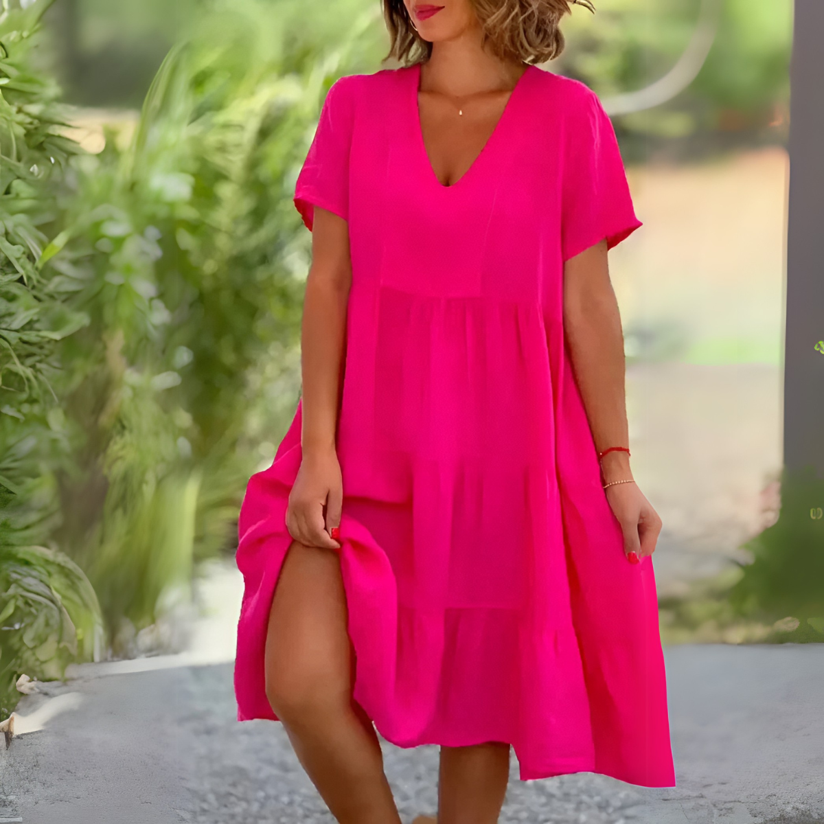 Beatrice | Women's V Neck Tummy Control Flowy Dress