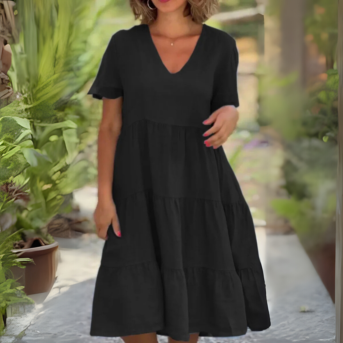 Beatrice | Women's V Neck Tummy Control Flowy Dress