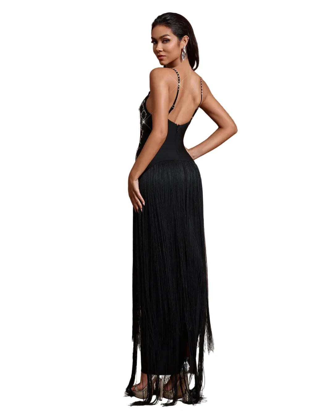 GALA Beaded Fringe Maxi Dress