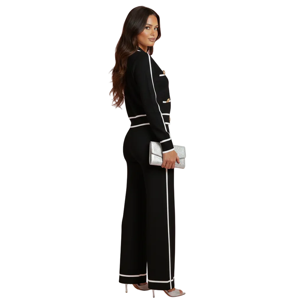 MILIANA Tweed Tailored Two-Piece Set with Contrast Trim