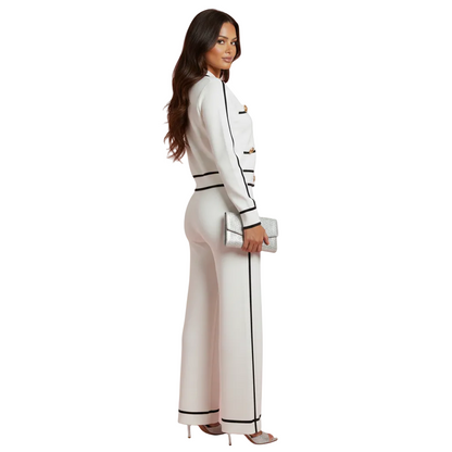 MILIANA Tweed Tailored Two-Piece Set with Contrast Trim