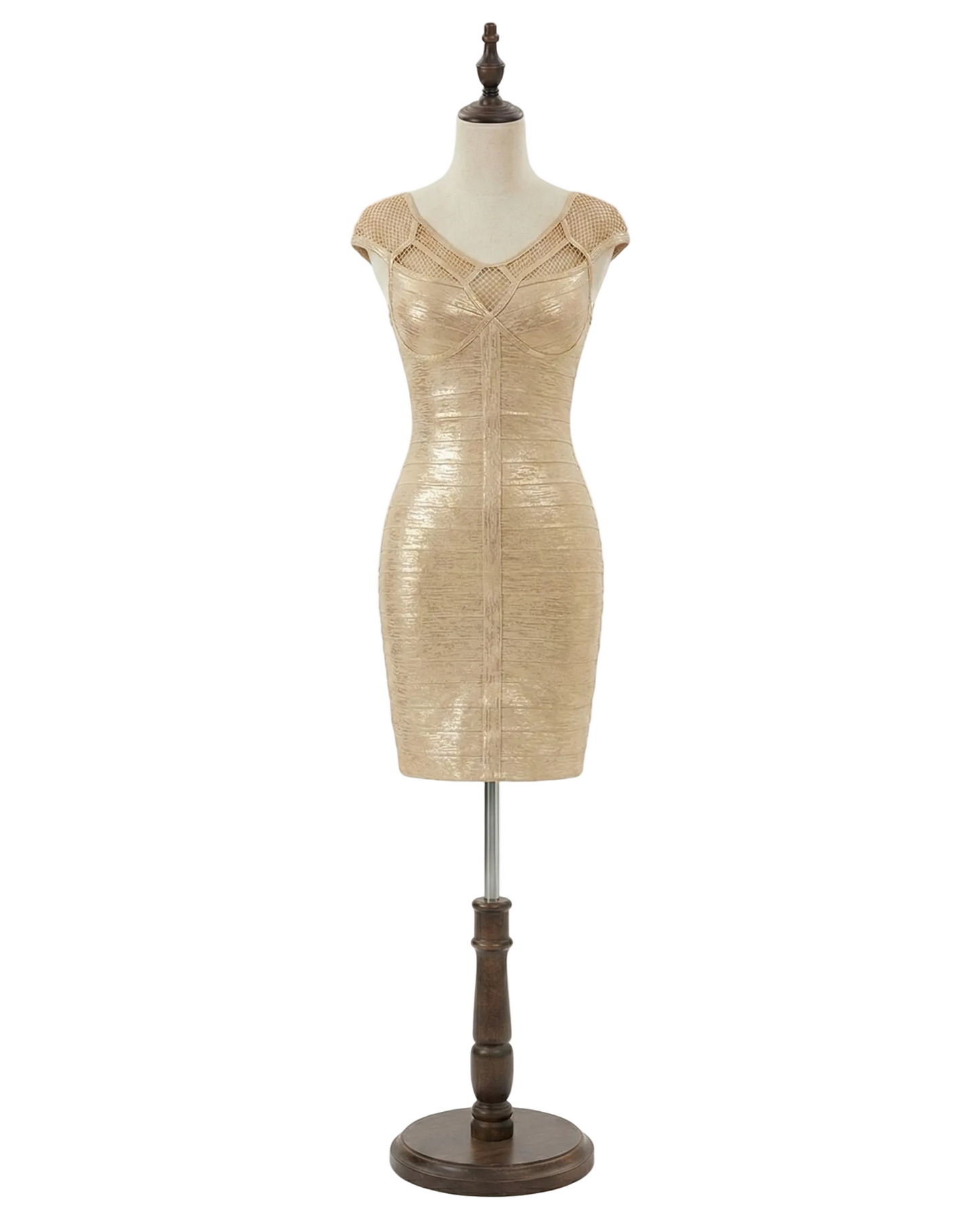 PINKAPPLE DRESSES SAMAH Gold Metallic Evening Mini Dress