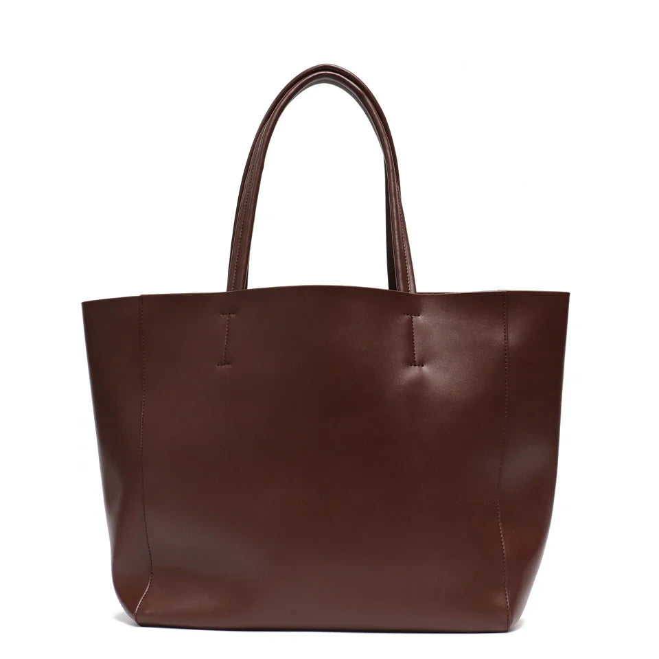 Women Genuine Leather Tote Bag | Large Capacity | Office Purse BROWN