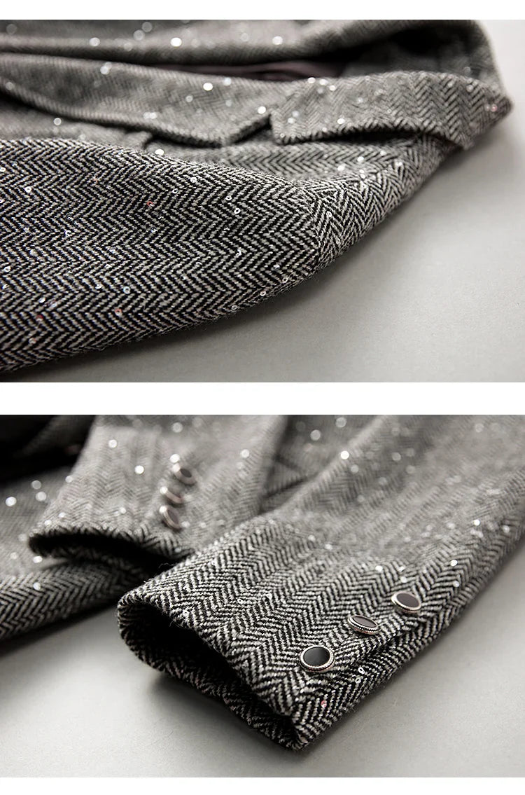 Wool Blend Blazer Women | Vintage Tailored Outerwear