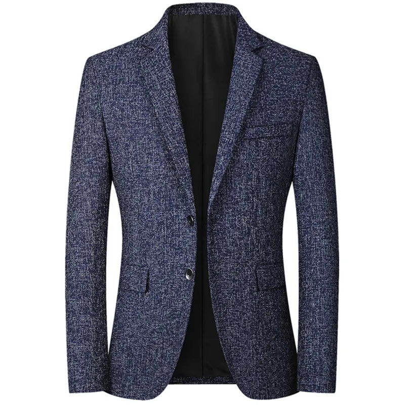 Men Blazer | Slim Casual Business Suit Top Navy Blue