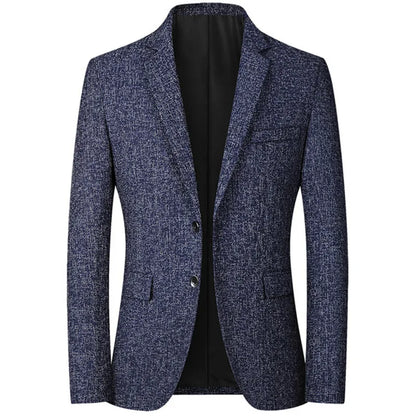 Men Blazer | Slim Casual Business Suit Top Navy Blue
