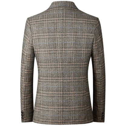 Men Slim Fit Blazer | British Plaid Formal Suit Jacket | Wedding Business Casual Blazer