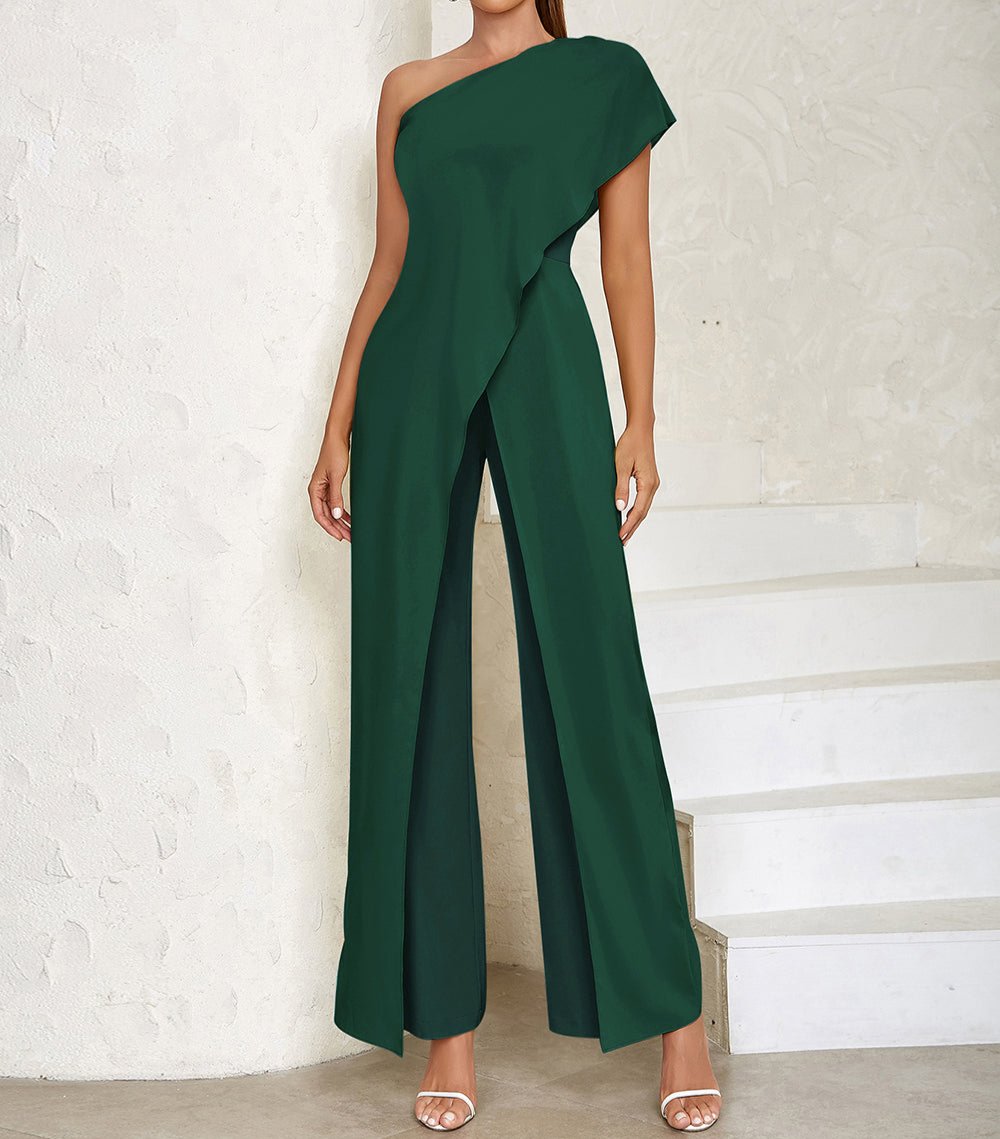 HEMA One Shoulder Bodycon Jumpsuit GREEN