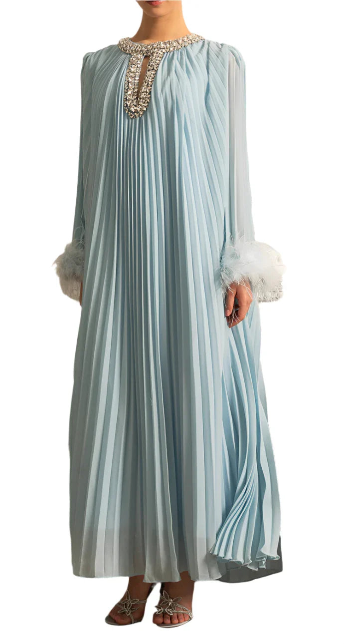 HIRA Feathers Maxi Dress