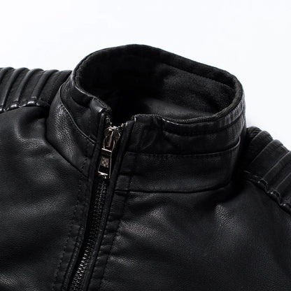 Men Casual Vintage Leather Jacket | Motor Biker Pocket Jacket