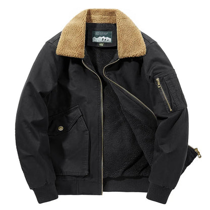 Men Polar Fleece Jacket | Parkas Male Bomber Jacket | Business Outdoor Leisure Jacket Black