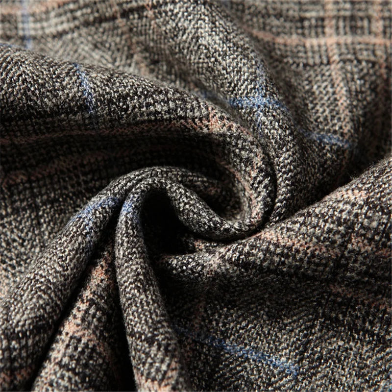 Men Slim Fit Blazer | British Plaid Formal Suit Jacket | Wedding Business Casual Blazer
