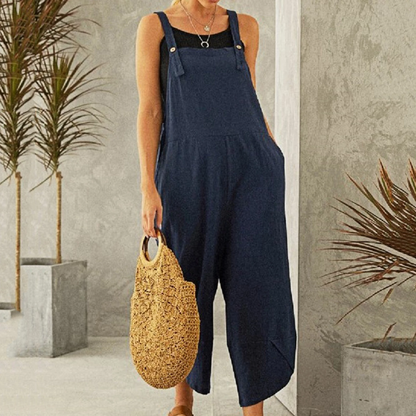 Thesa | Women's Wide Leg Overalls with Adjustable Straps
