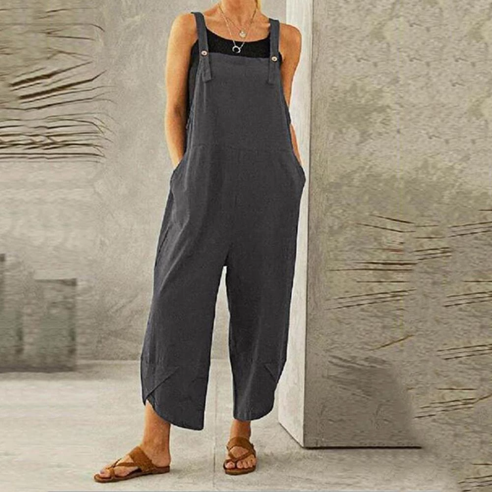 Thesa | Women's Wide Leg Overalls with Adjustable Straps