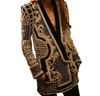 INESSA Crystals Blazer Dress BLACK