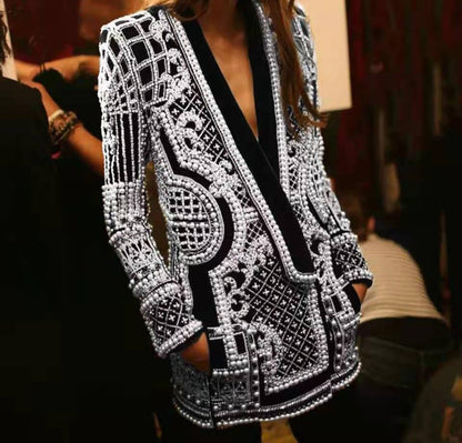 INESSA Crystals Blazer Dress SILVER