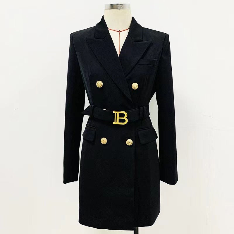 CAMERON Blazer Dress with Belt BLACK