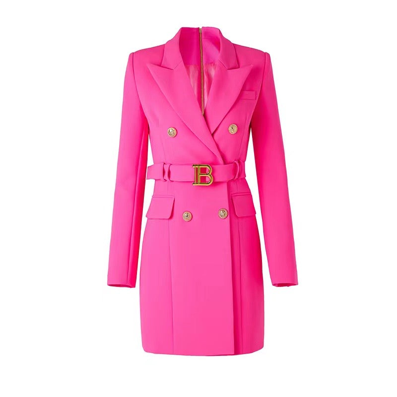 CAMERON Blazer Dress with Belt PINK