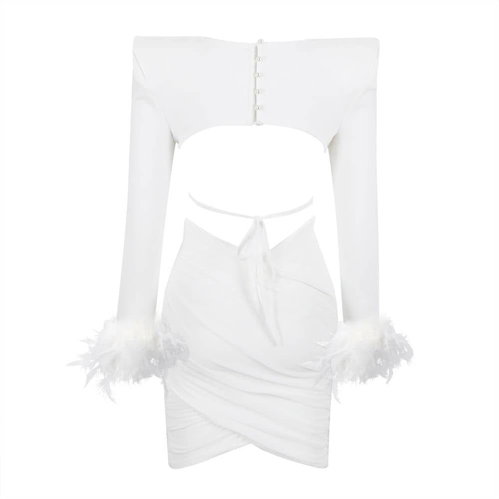 ANGEL Long Sleeve Crop Top Bandage Set