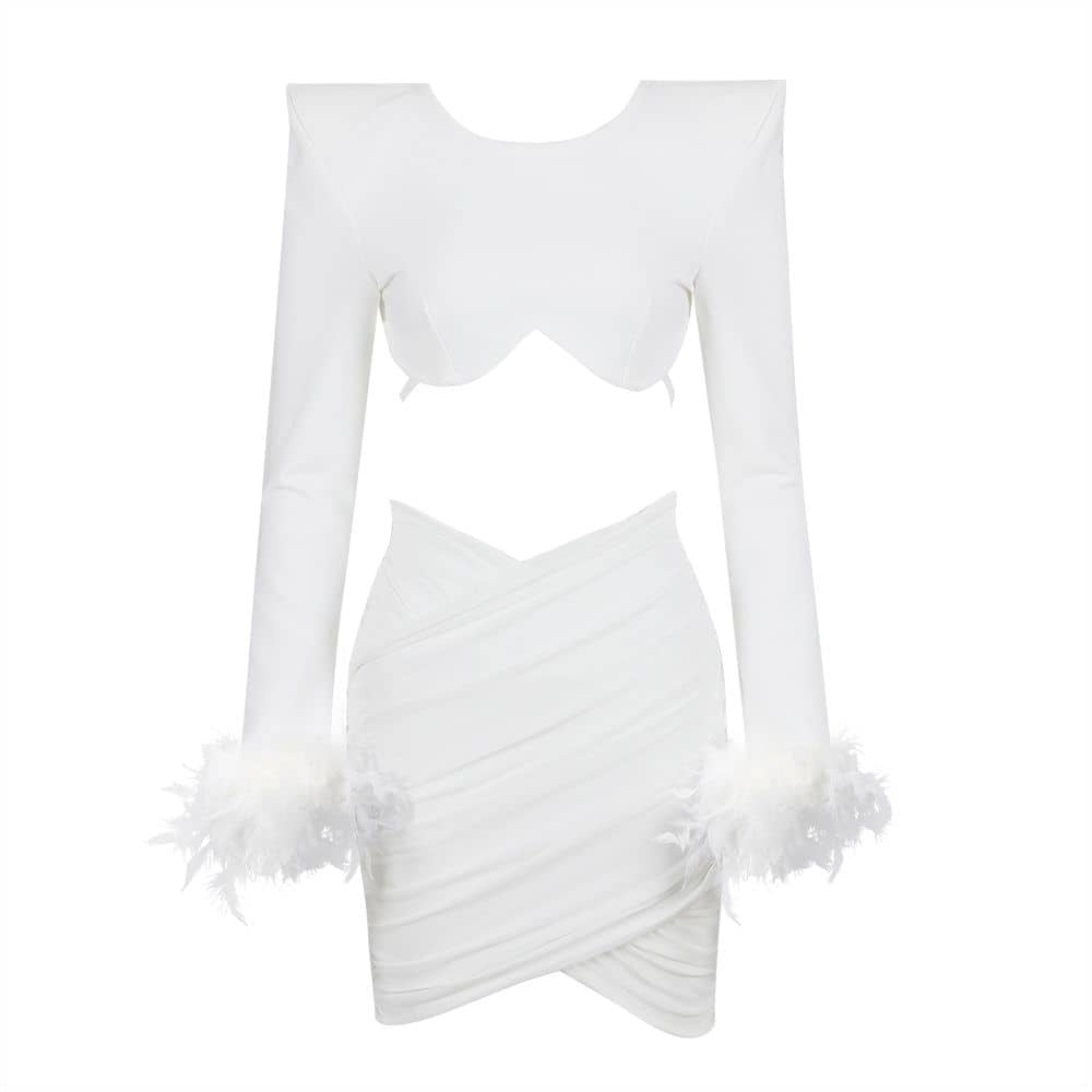 ANGEL Long Sleeve Crop Top Bandage Set