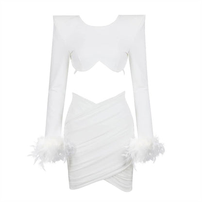 ANGEL Long Sleeve Crop Top Bandage Set
