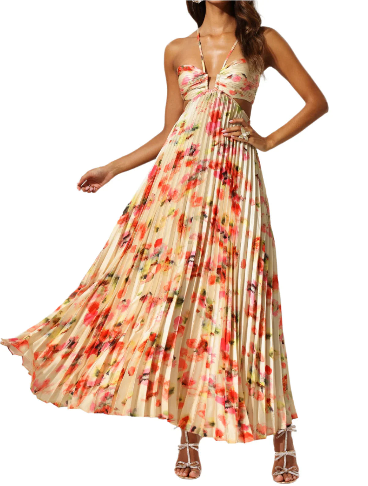 NEXT DAY DELIVERY VENUS Cut Out Flowers Maxi Dress