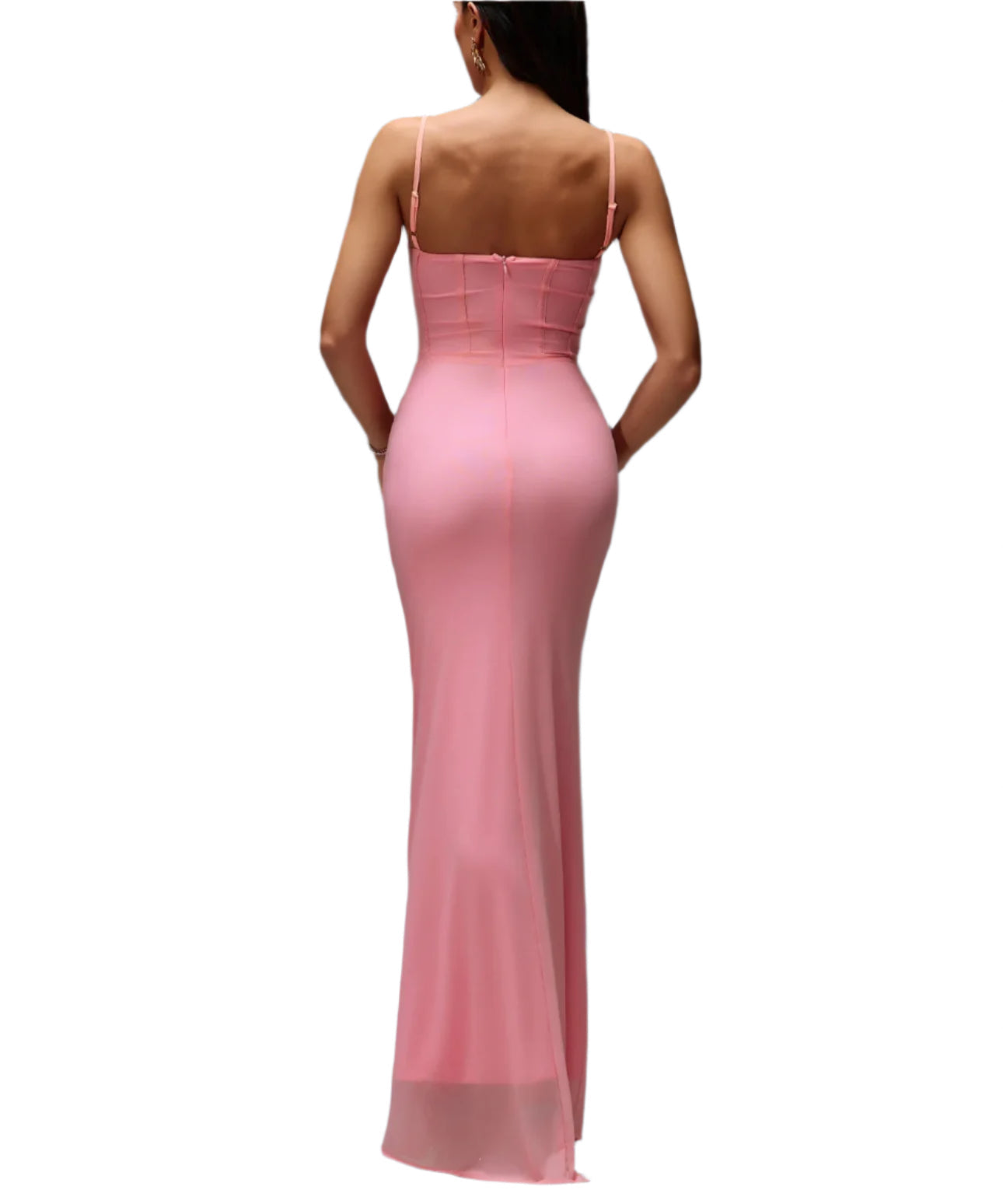 AMBER Mesh Corset Maxi Dress