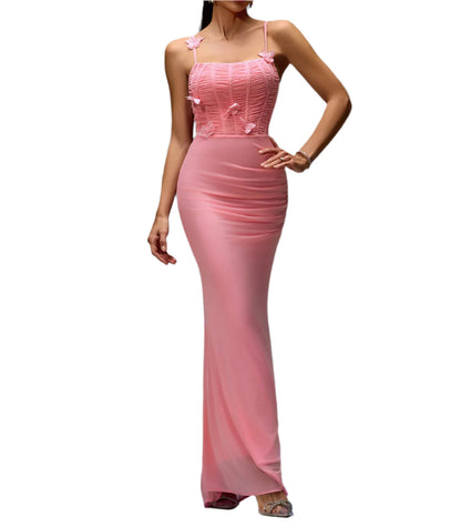 AMBER Mesh Corset Maxi Dress