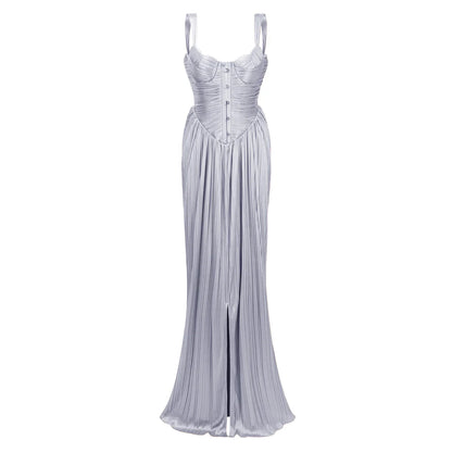 SUNE Pleated Maxi Dress | Elegant Corset Gown