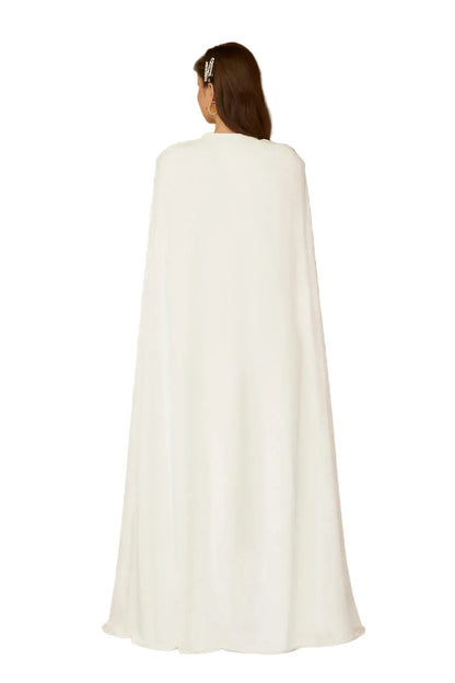 AKASYA Elegant Ivory Cape Suit Set | Luxury Women’s Formal Outfit
