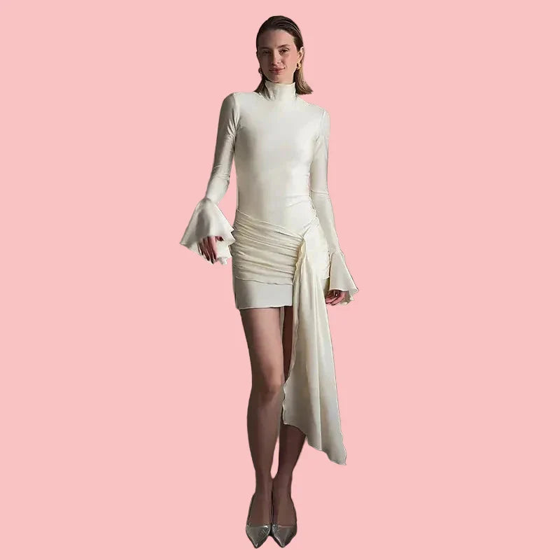 NEXT DAY DELIVERY High Neck Long Sleeve Mini Dress