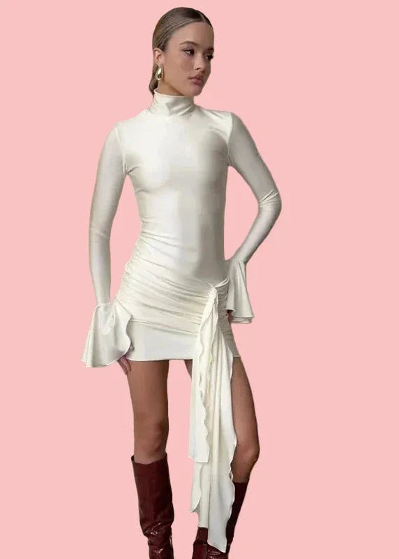 NEXT DAY DELIVERY High Neck Long Sleeve Mini Dress