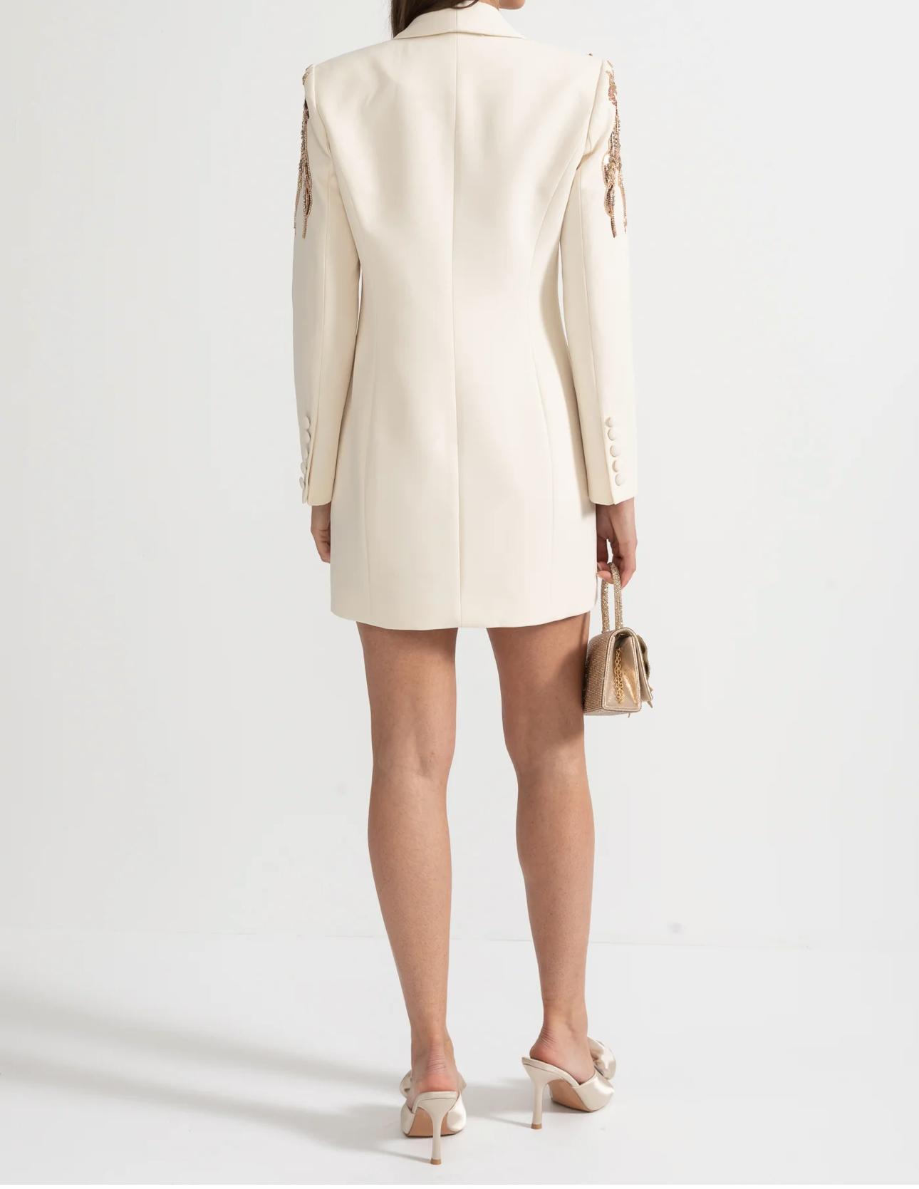 DELMIRA Embroided Mini Blazer Dress