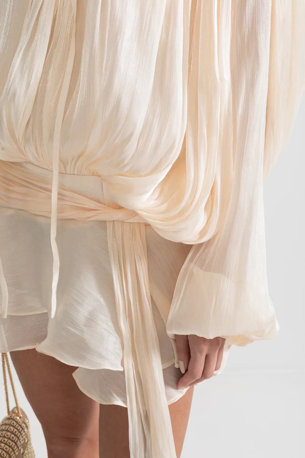 IREM RUFFLED LONG SLEEVED MINI DRESS